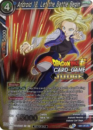 Image of Android 18, Let the Battle Begin (Judge Pack Vol.12) (EB1-20) - Tournament Promotion Cards