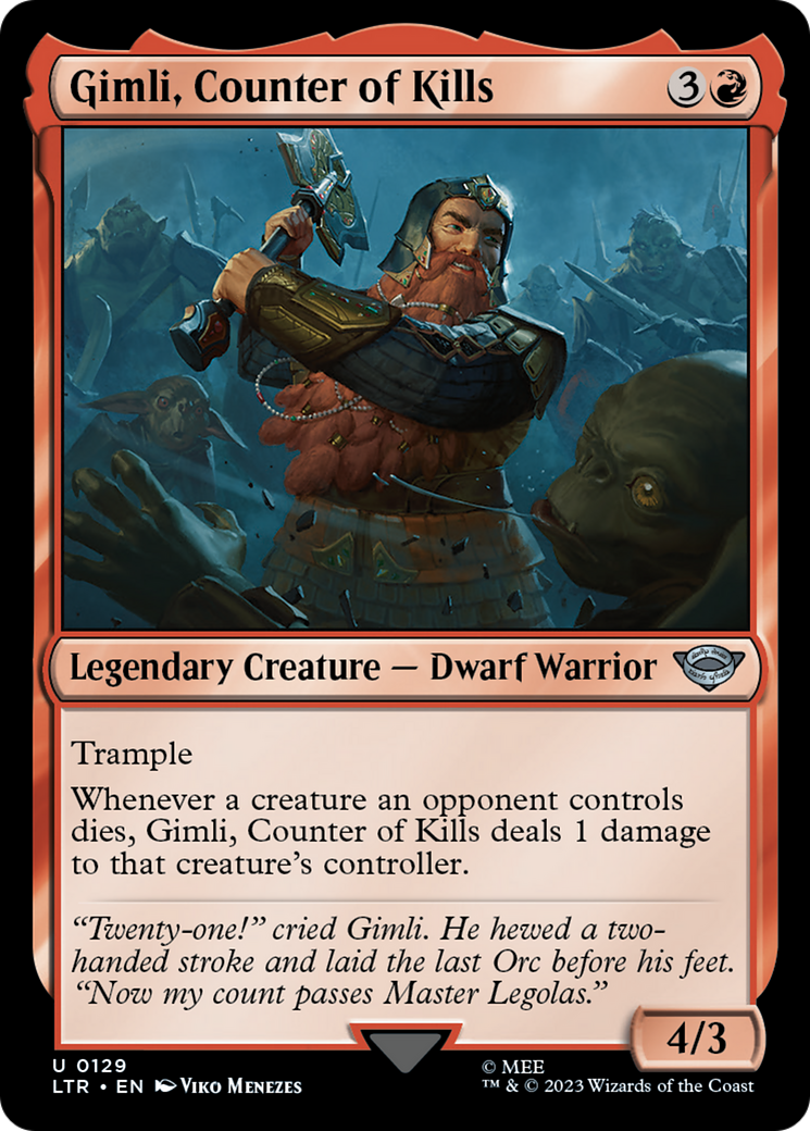 Image of Gimli, Counter of Kills (LTR-129) - The Lord of the Rings: Tales of Middle-earth Foil