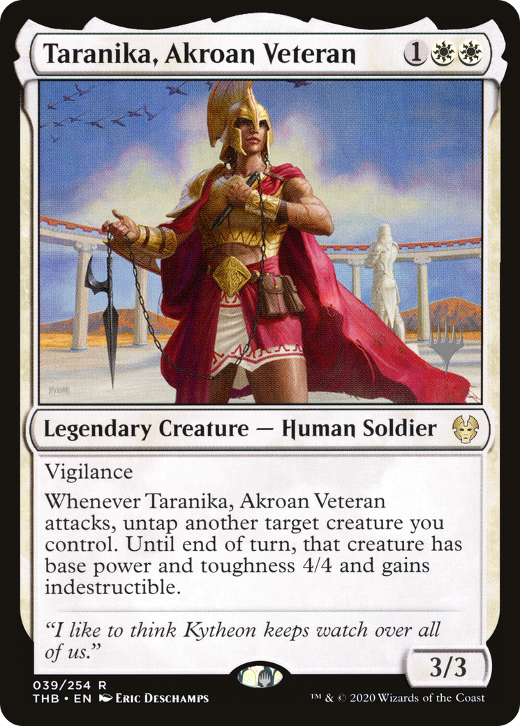 Image of Taranika, Akroan Veteran (PPTHB-39P) - Theros Beyond Death Promos