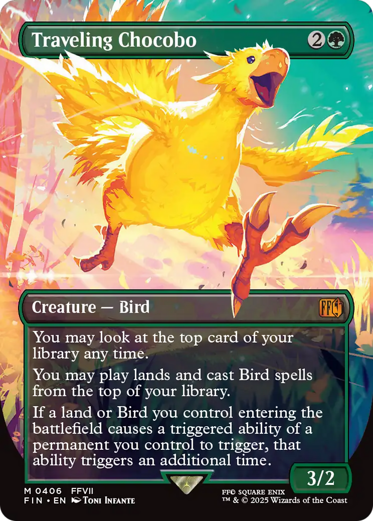 Image of Traveling Chocobo (Borderless) (FIN-406) - FINAL FANTASY (Borderless) Foil