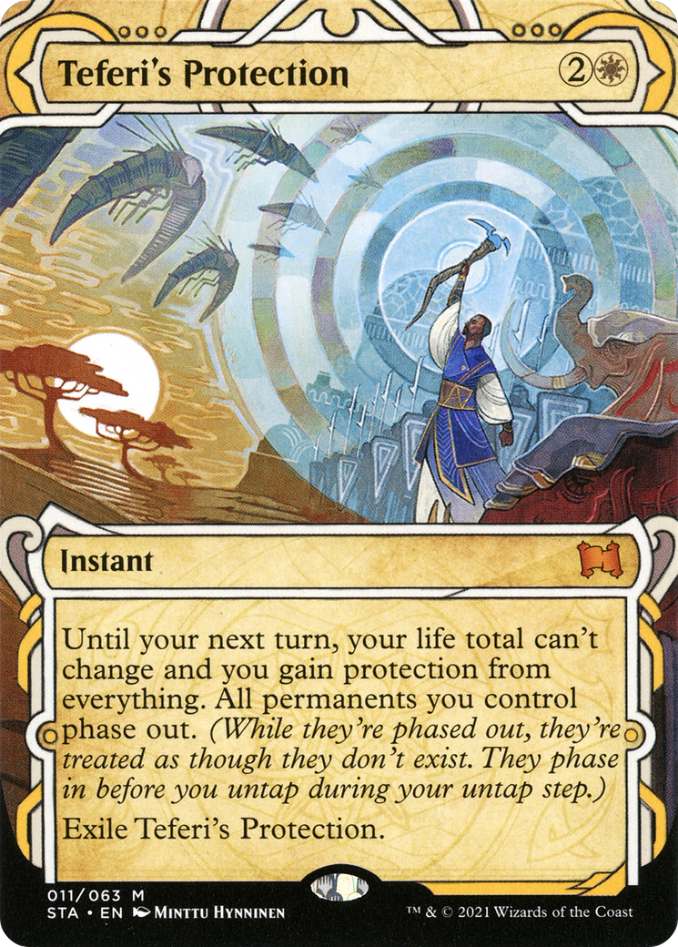 Image of Teferi's Protection (STA-011) - Strixhaven Mystical Archive: (Showcase) (Borderless) Etched Foil