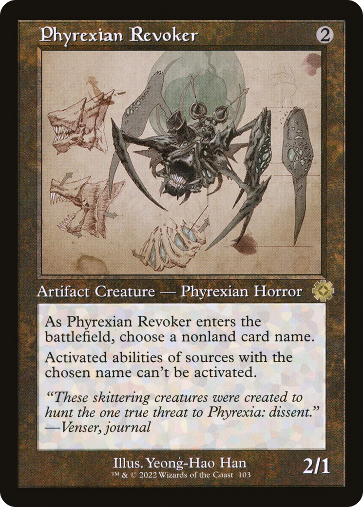 Image of Phyrexian Revoker (Schematic) (BRR-103) - The Brothers' War Retro Artifacts Foil