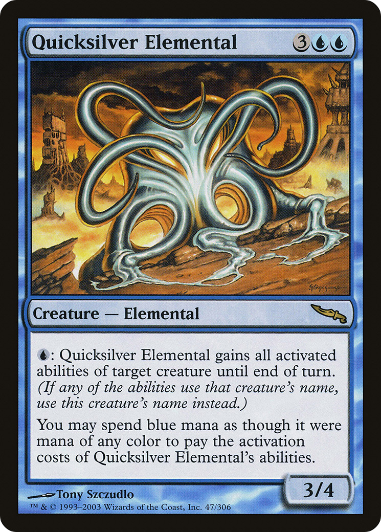 Image of Quicksilver Elemental (MRD-047) - Mirrodin Foil
