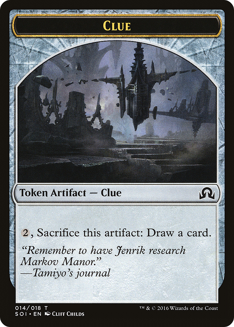 Image of Clue Token (014) (SOI-014) - Shadows over Innistrad Tokens