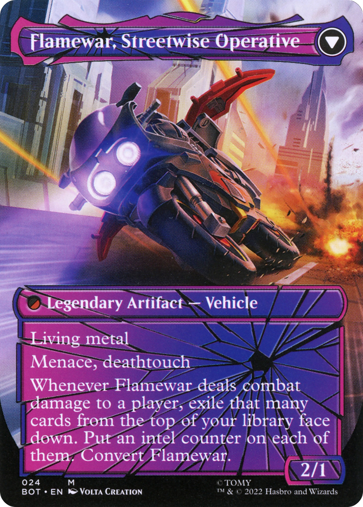 Image of Flamewar, Brash Veteran (Shattered Glass) (BOT-024) - Transformers: (shatteredglass, convertdfc) (Borderless)