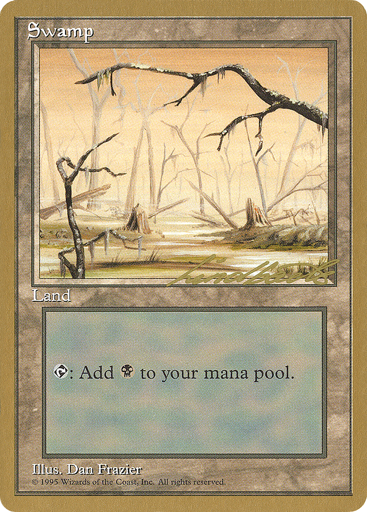 Image of Swamp (A) - 1996 Leon Lindback (4ED) (WCD-) - Pro Tour Collector Set