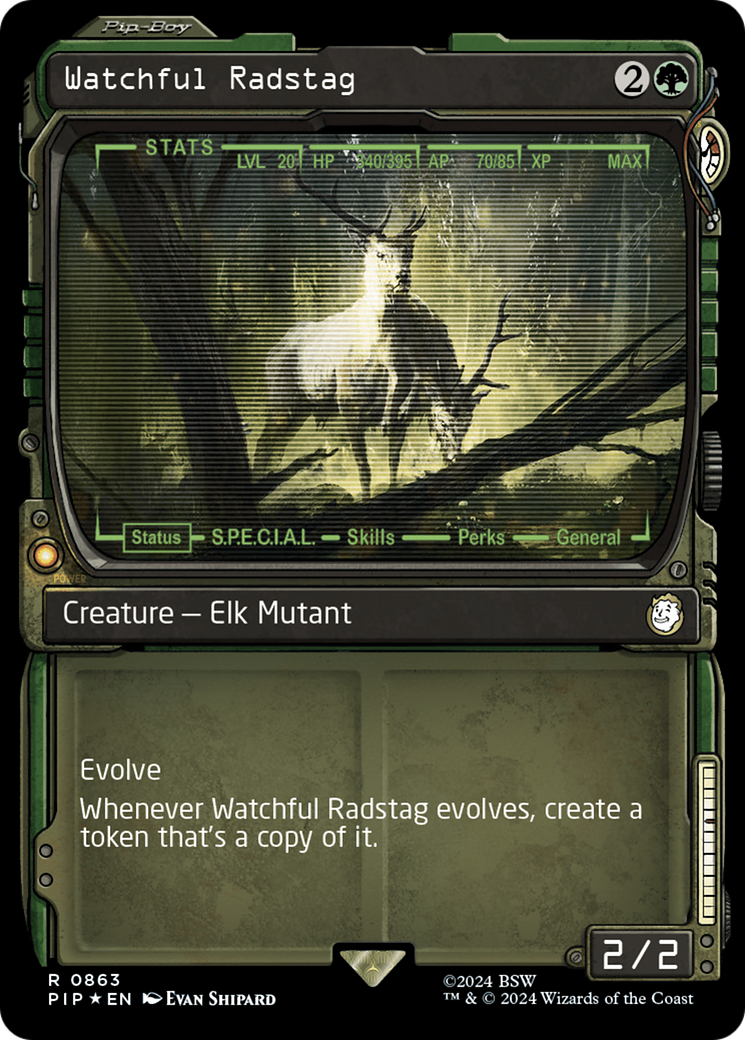 Image of Watchful Radstag (Showcase) (Surge Foil) (PIP-863) - Fallout: (Showcase) Foil