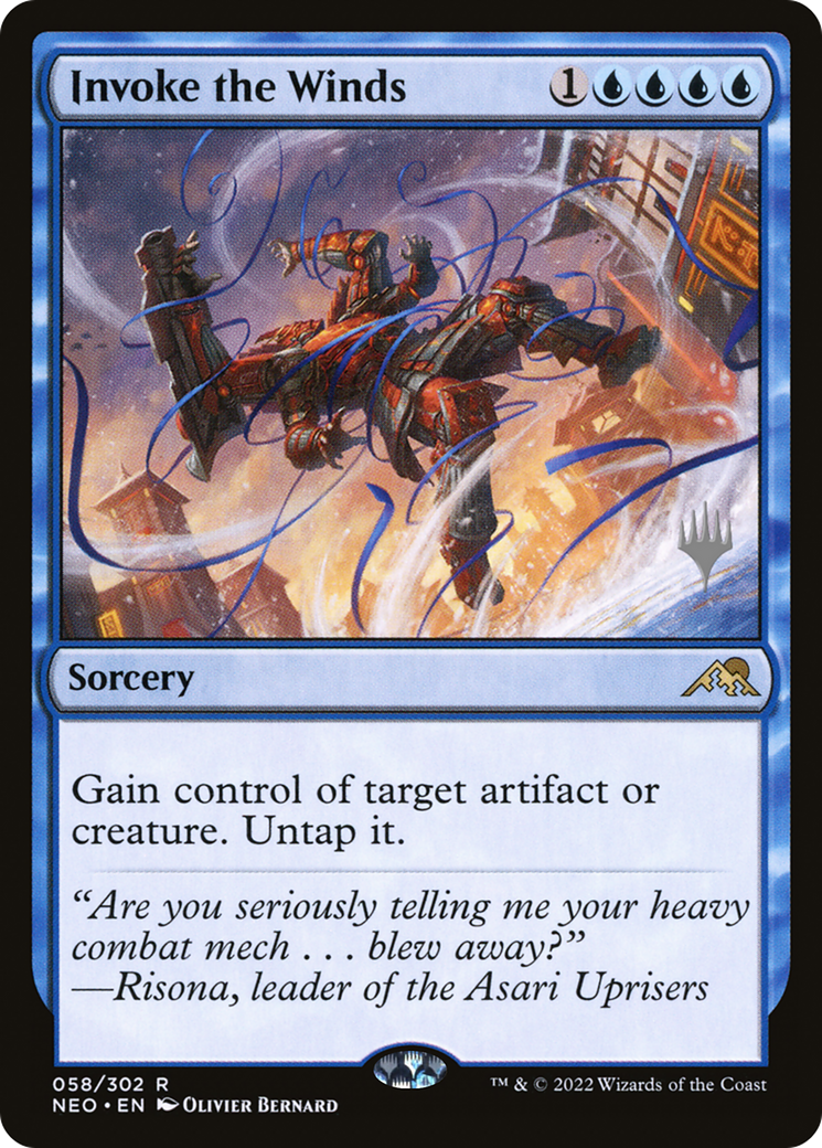Image of Invoke the Winds (PPNEO-058) - Kamigawa: Neon Dynasty Promos Foil