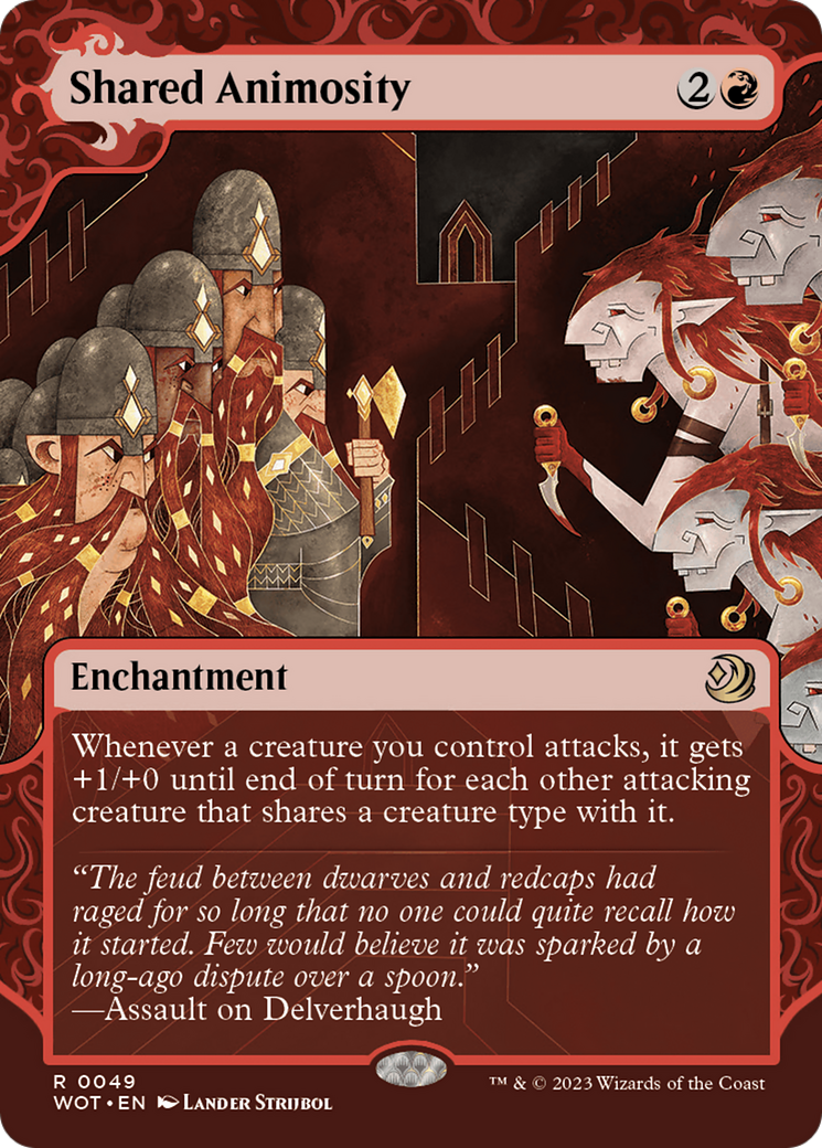 Image of Shared Animosity (WOT-049) - Wilds of Eldraine: Enchanting Tales: (Showcase) (Borderless) Foil