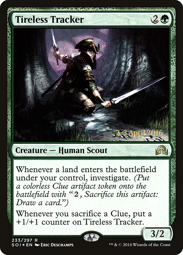 Image of Tireless Tracker (PRE-233) - Shadows over Innistrad Promos Foil