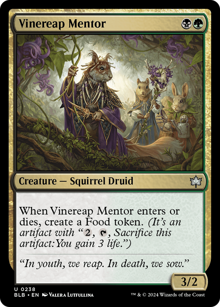 Image of Vinereap Mentor (BLB-238) - Bloomburrow Foil