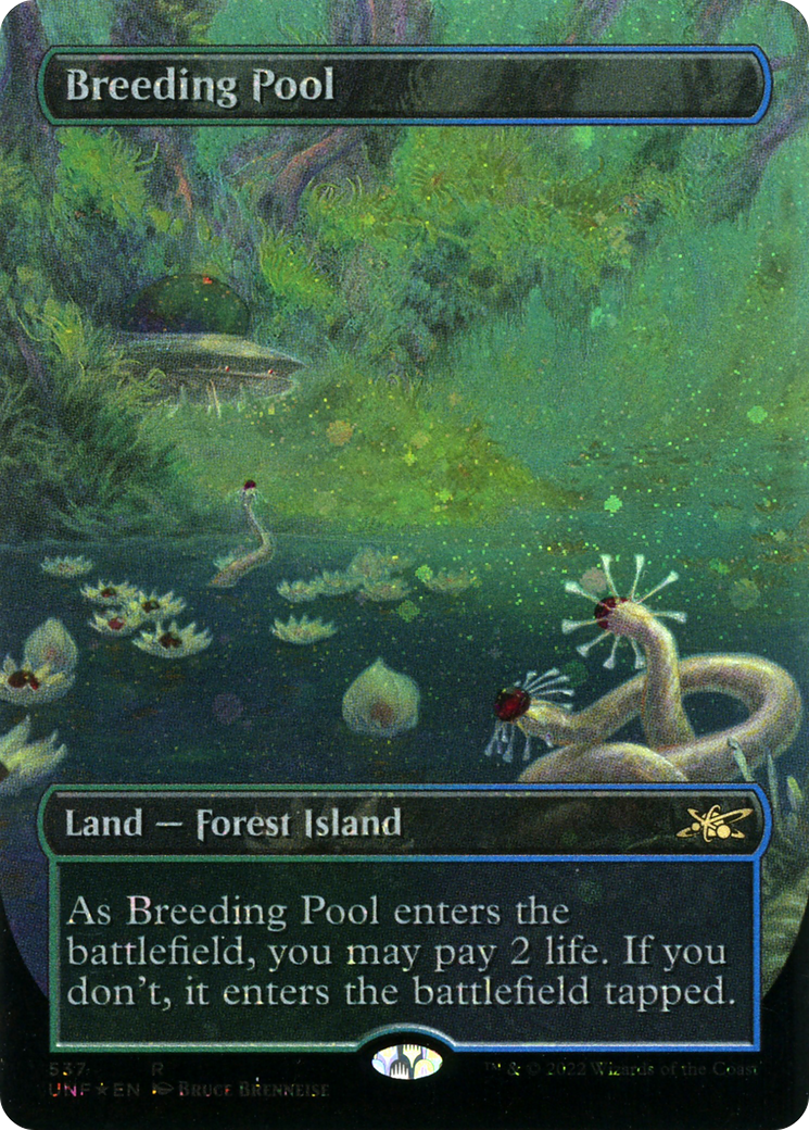 Image of Breeding Pool (Borderless) (Galaxy Foil) (UNF-537) - Unfinity (Borderless) Foil