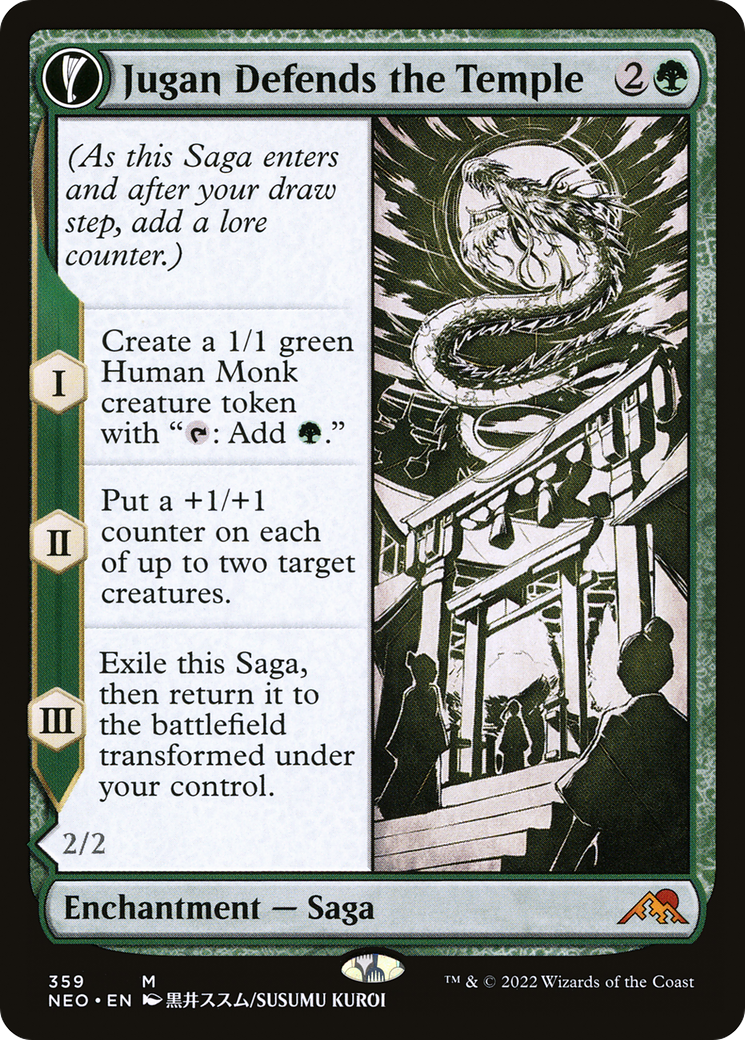 Image of Jugan Defends the Temple (Showcase) (NEO-359) - Kamigawa: Neon Dynasty: (Showcase, fandfc) Foil