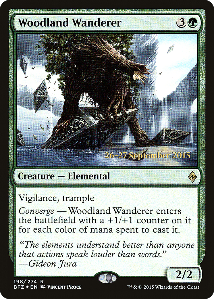 Image of Woodland Wanderer (PRE-198) - Battle for Zendikar Promos Foil