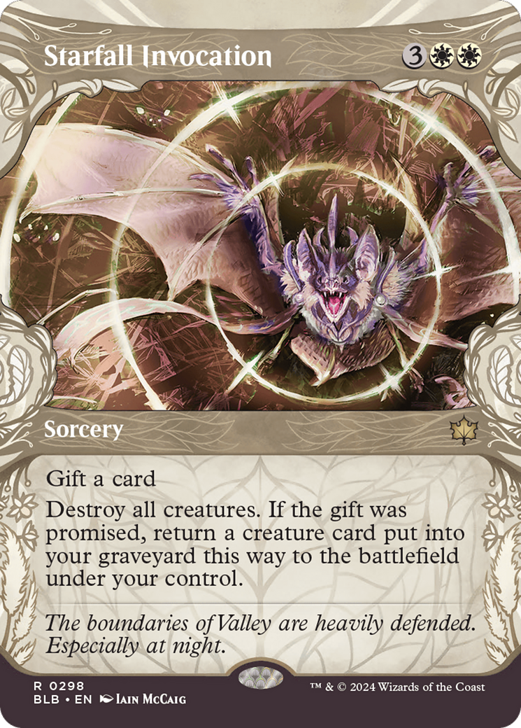 Image of Starfall Invocation (Showcase) (BLB-298) - Bloomburrow: (Showcase) (Borderless) Foil