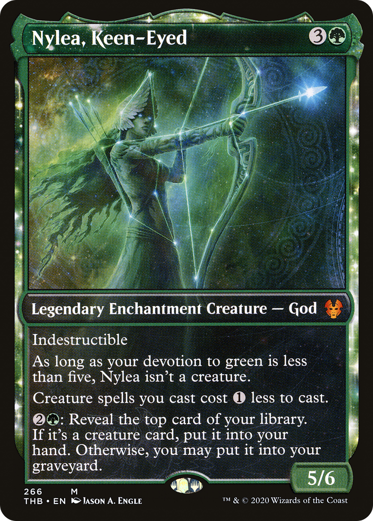 Image of Nylea, Keen-Eyed (Showcase) (THB-266) - Theros Beyond Death: (enchantment, Showcase) Foil