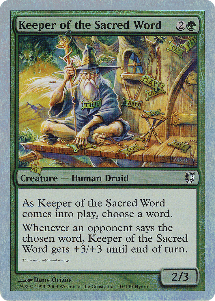 Image of Keeper of the Sacred Word (UNH-101★) - Unhinged Foil