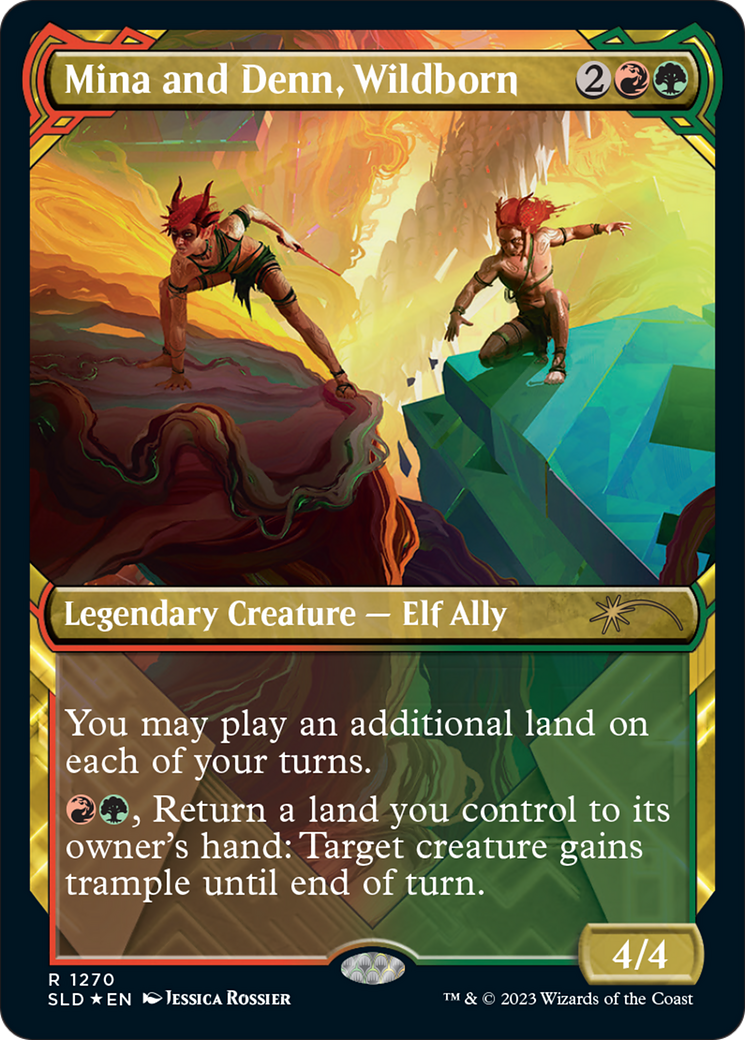 Image of Mina and Denn, Wildborn (Halo Foil) (SLD-1270) - Secret Lair Drop: (Showcase) Foil