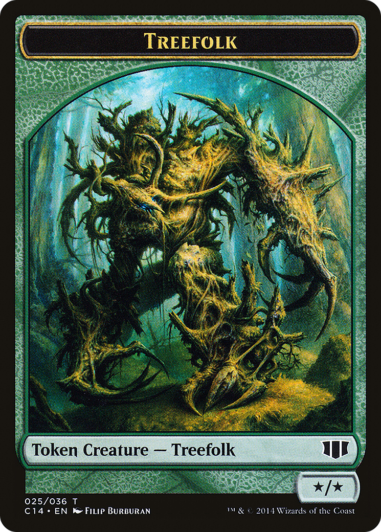 Image of Treefolk // Wolf Double-Sided Token (C14-25 // 26) - Commander 2014 Tokens