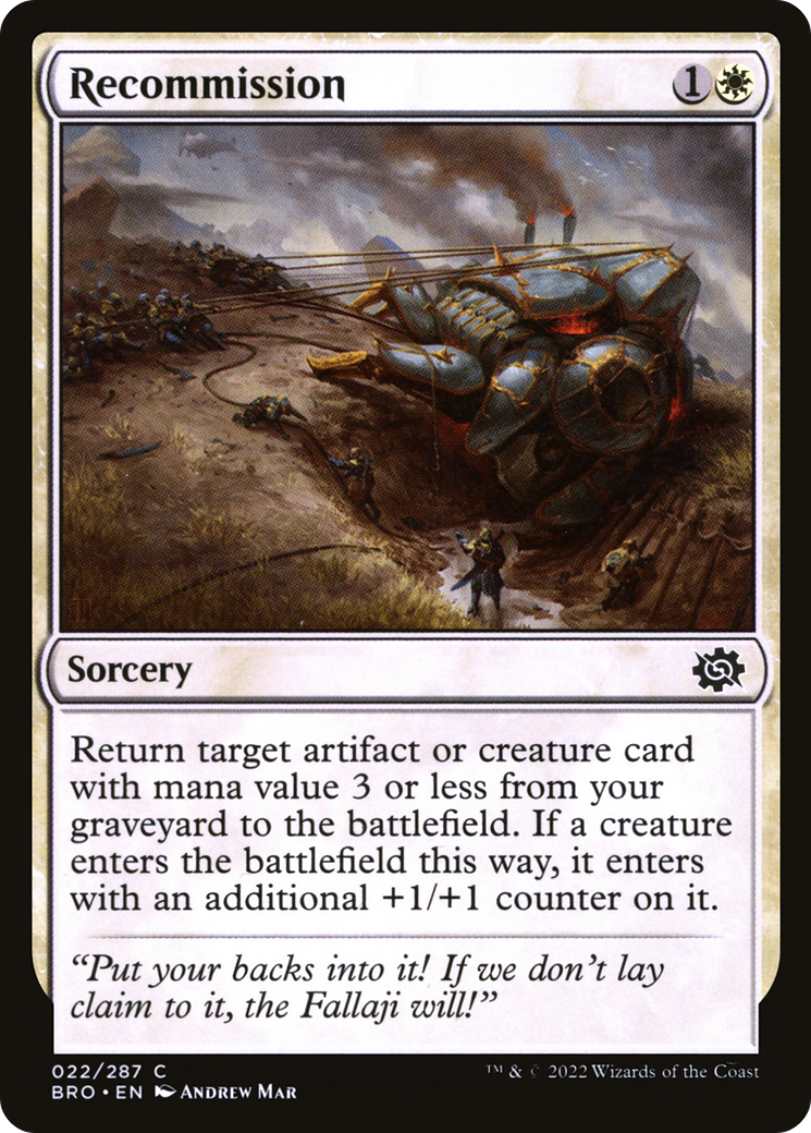 Image of Recommission (BRO-022) - The Brothers' War Foil