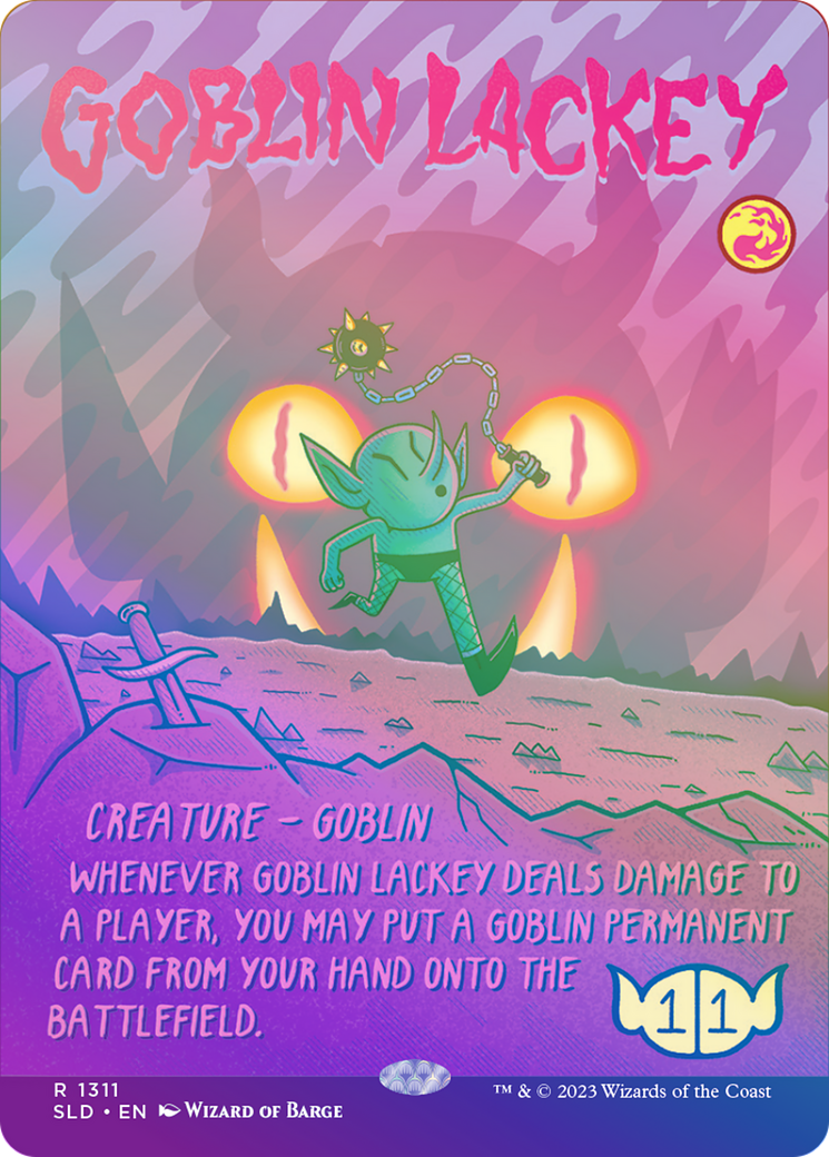 Image of Goblin Lackey (1311) (Rainbow Foil) (SLD-1311★) - Secret Lair Drop (Borderless) Foil