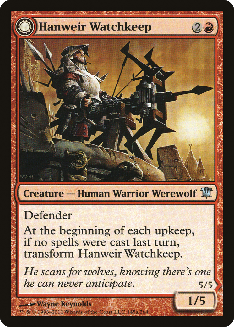 Image of Hanweir Watchkeep (ISD-145) - Innistrad: (Double Faced Transform) Foil
