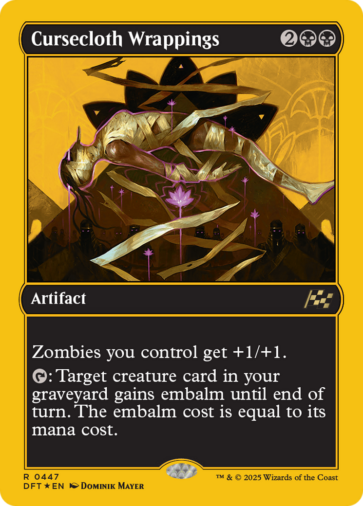Image of Cursecloth Wrappings (First-Place Foil) (DFT-447) - Aetherdrift Foil