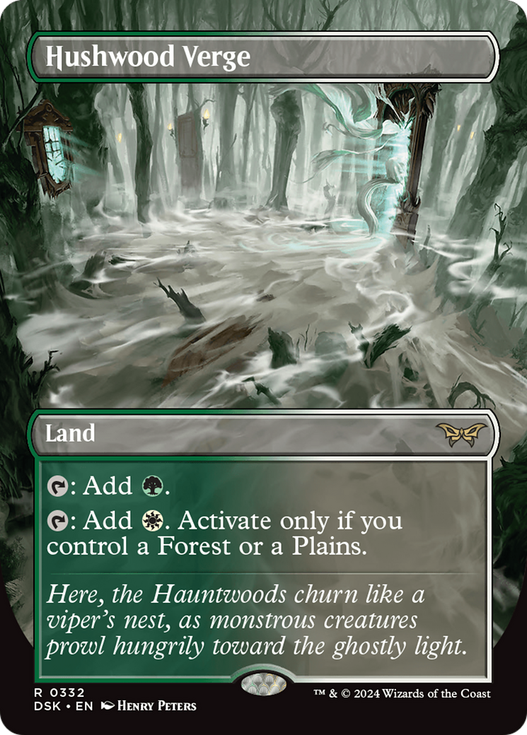 Image of Hushwood Verge (Borderless) (DSK-332) - Duskmourn: House of Horror (Borderless) Foil
