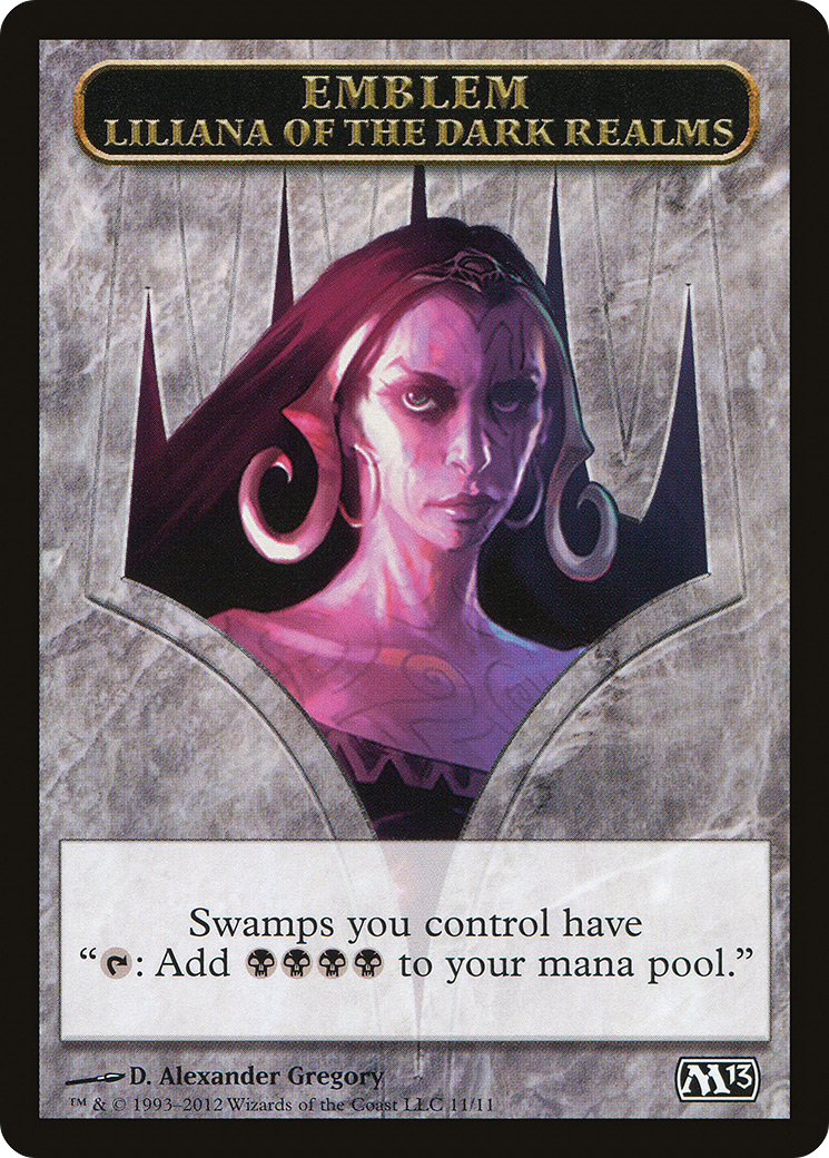 Image of Emblem - Liliana of the Dark Realms (M13-011) - Magic 2013 Tokens