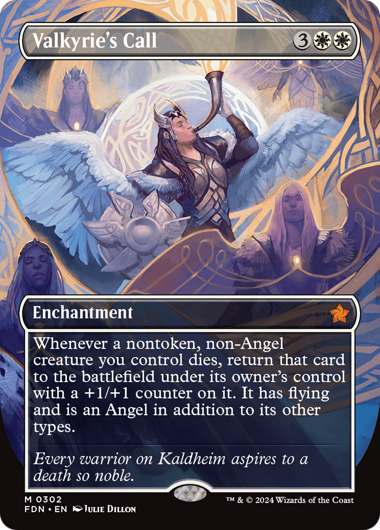 Image of Valkyrie's Call (Borderless) (FDN-302) - Foundations: (enchantment) (Borderless)