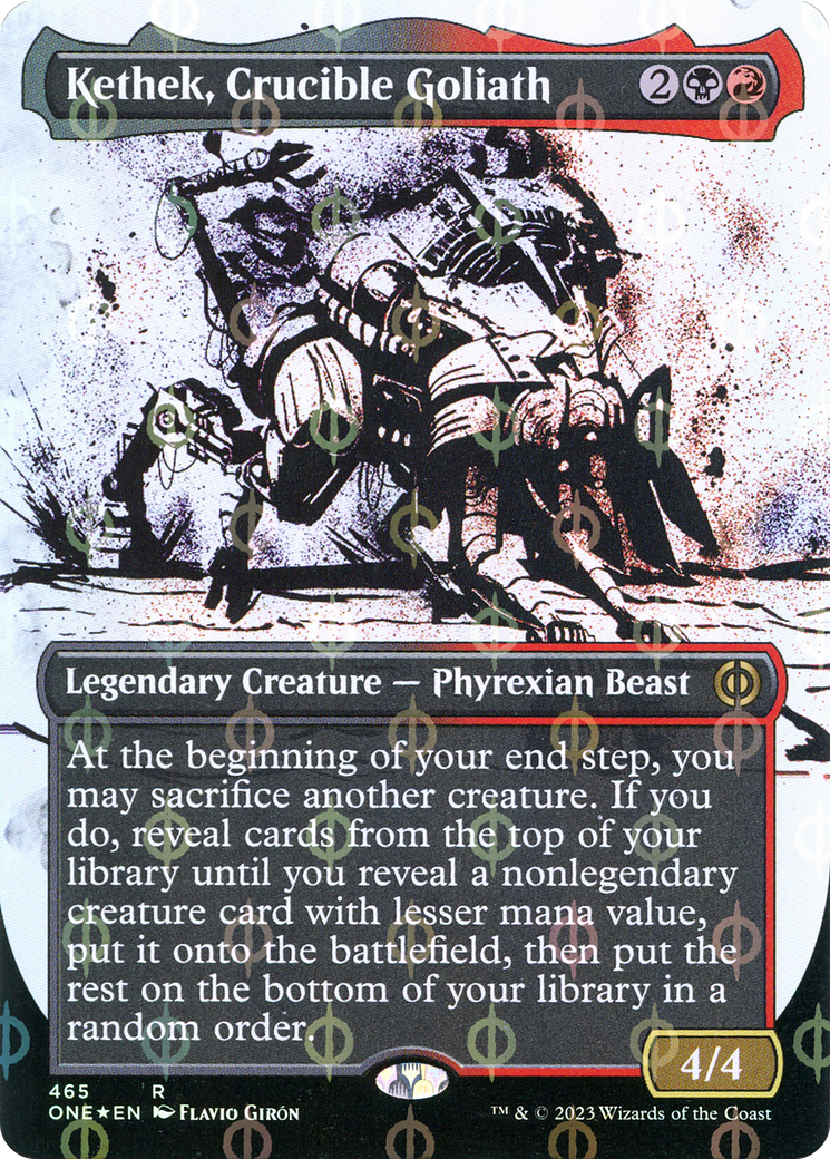 Image of Kethek, Crucible Goliath (Showcase) (Step-and-Compleat Foil) (ONE-465) - Phyrexia: All Will Be One: (Showcase) (Borderless) Foil