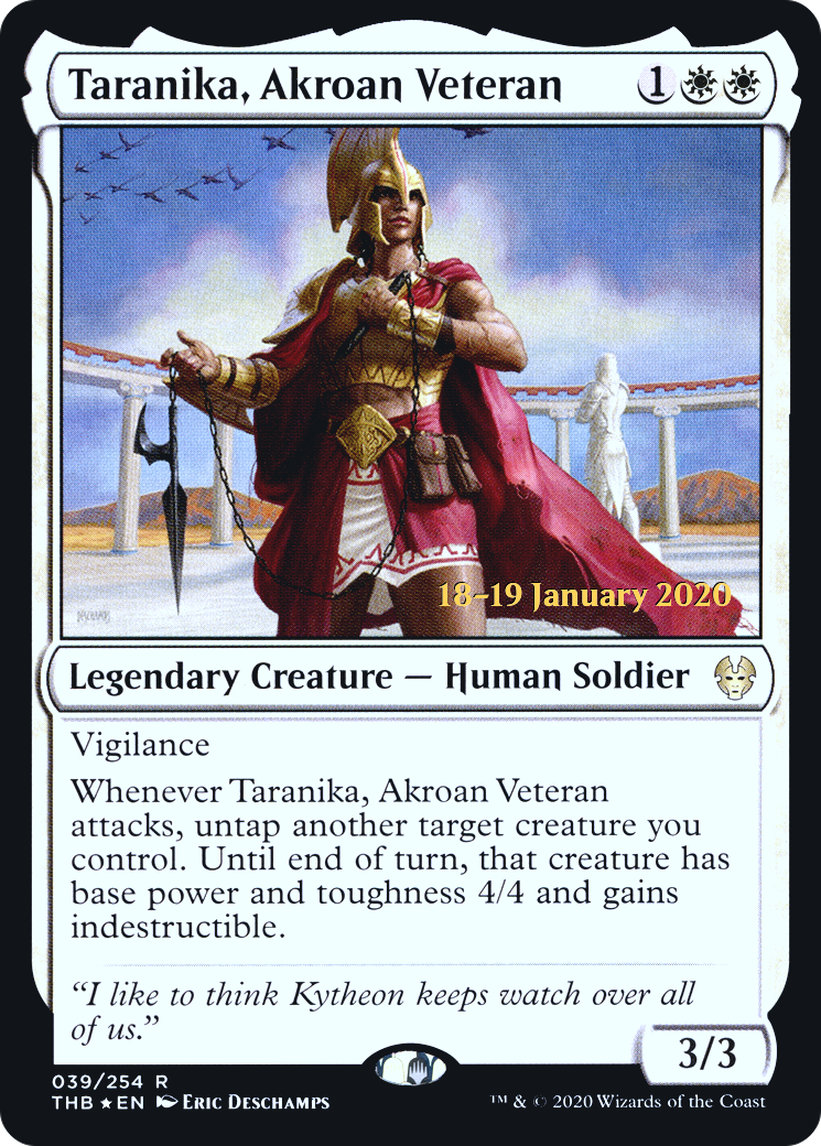 Image of Taranika, Akroan Veteran (PRE-039) - Theros Beyond Death Promos Foil