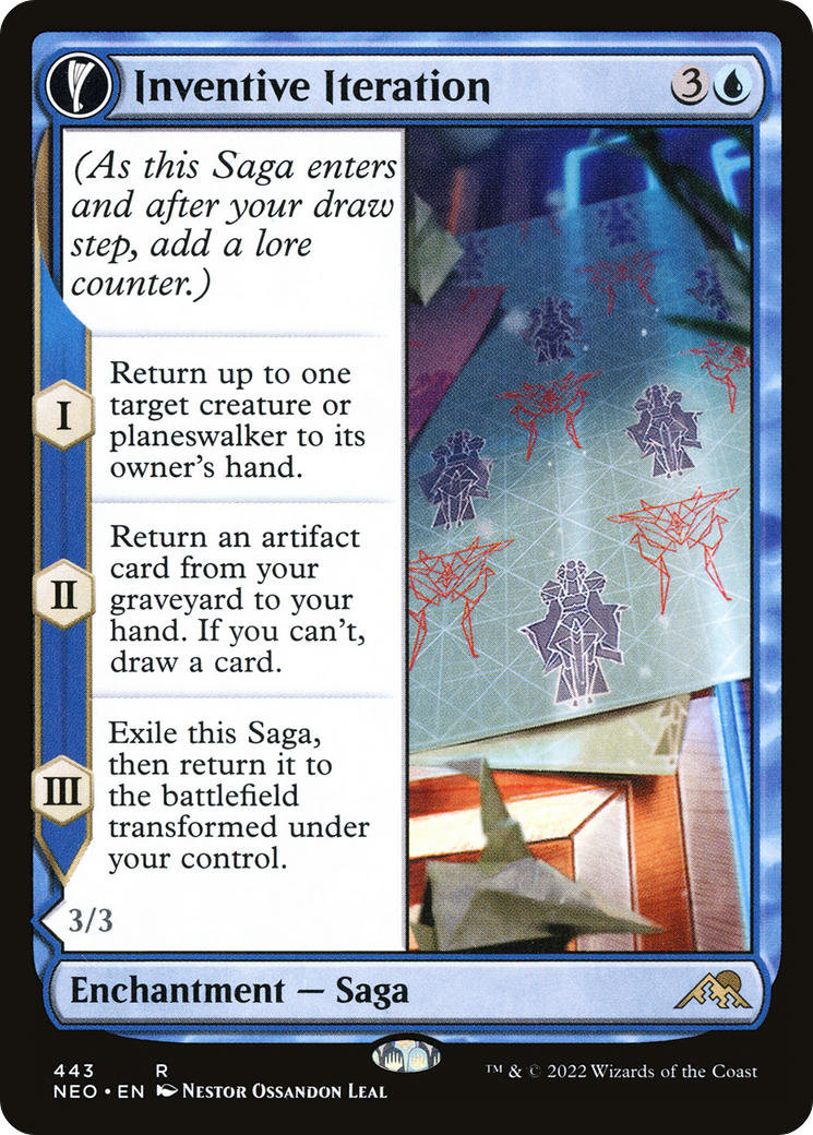 Image of Inventive Iteration (Extended Art) (NEO-443) - Kamigawa: Neon Dynasty: (Extended Art, fandfc, enchantment) Foil