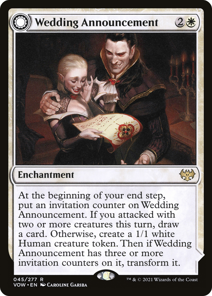 Image of Wedding Announcement (VOW-045) - Innistrad: Crimson Vow: (Double Faced Transform) Foil
