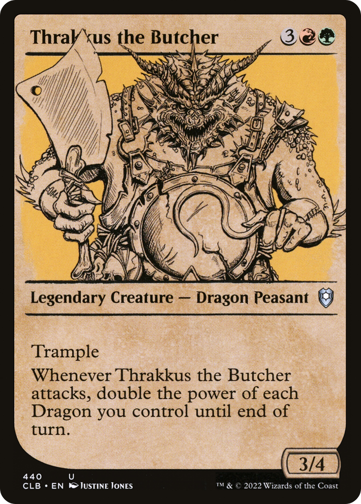 Image of Thrakkus the Butcher (Showcase) (CLB-440) - Commander Legends: Battle for Baldur's Gate: (Showcase) Foil