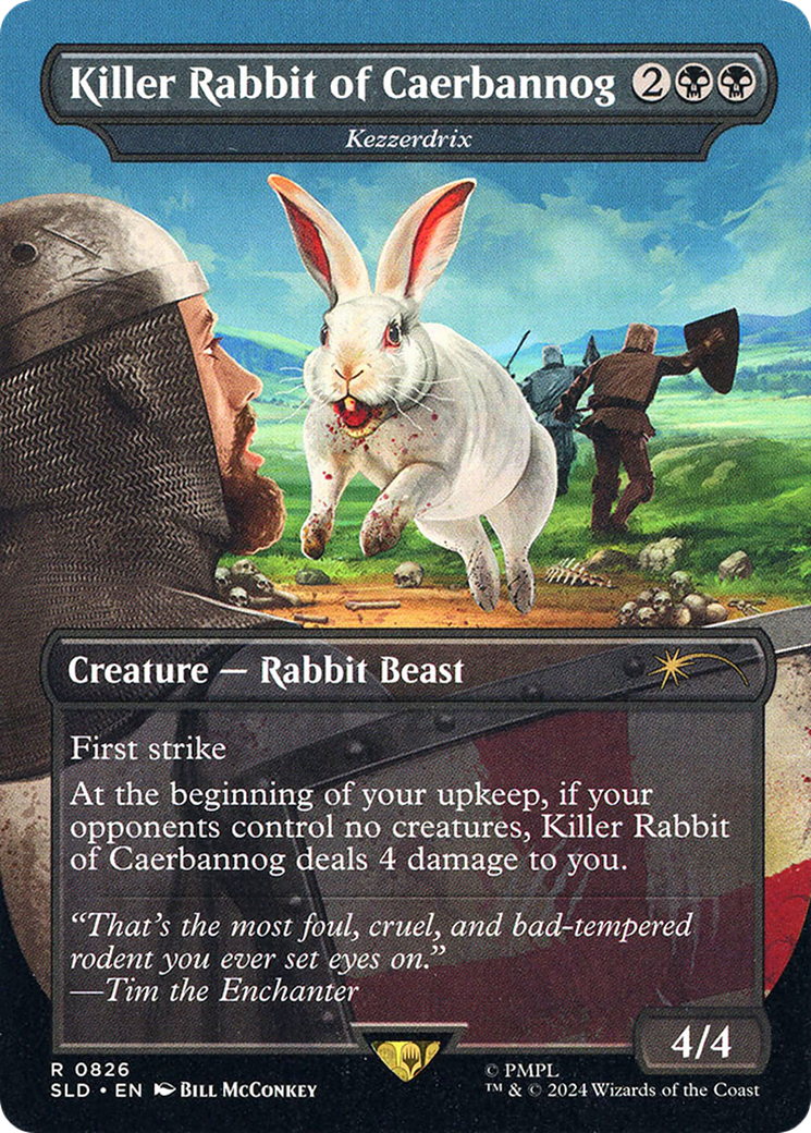 Image of Kezzerdrix (SLD-826) - Secret Lair Drop / Killer Rabbit of Caerbannog (Borderless) Foil