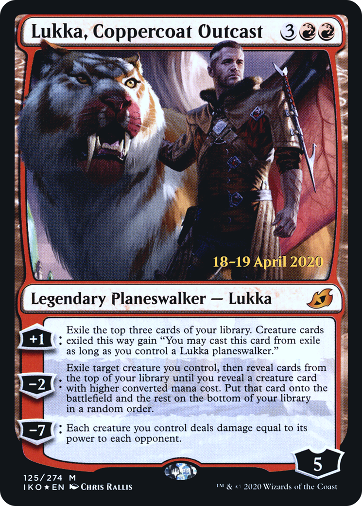 Image of Lukka, Coppercoat Outcast (PRE-125) - Ikoria: Lair of Behemoths Promos Foil