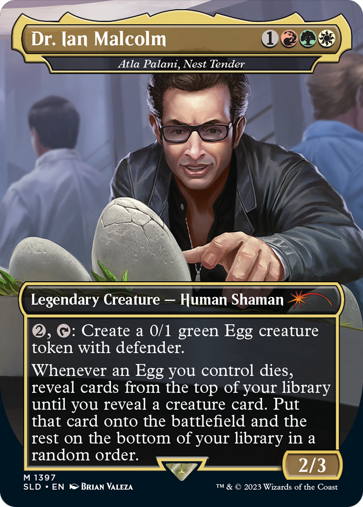 Image of Dr. Ian Malcolm - Atla Palani, Nest Tender (SLD-1397) - Secret Lair Drop / Dr. Ian Malcolm (Borderless)