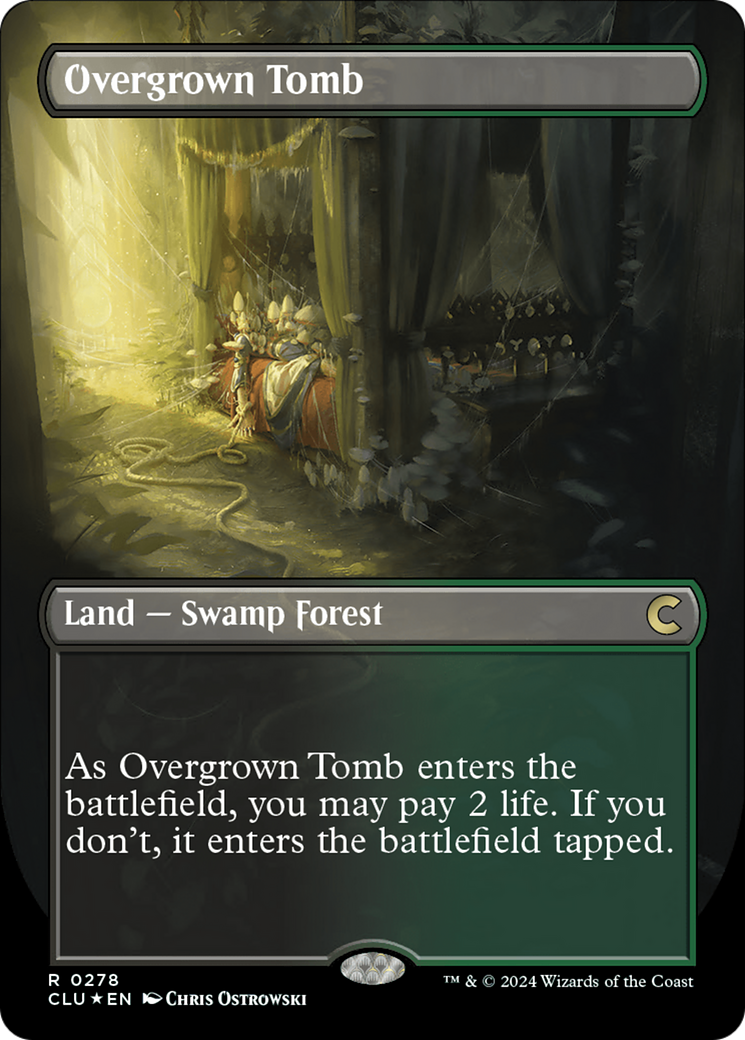 Image of Overgrown Tomb (Borderless) (CLU-278) - Ravnica: Clue Edition (Borderless) Foil