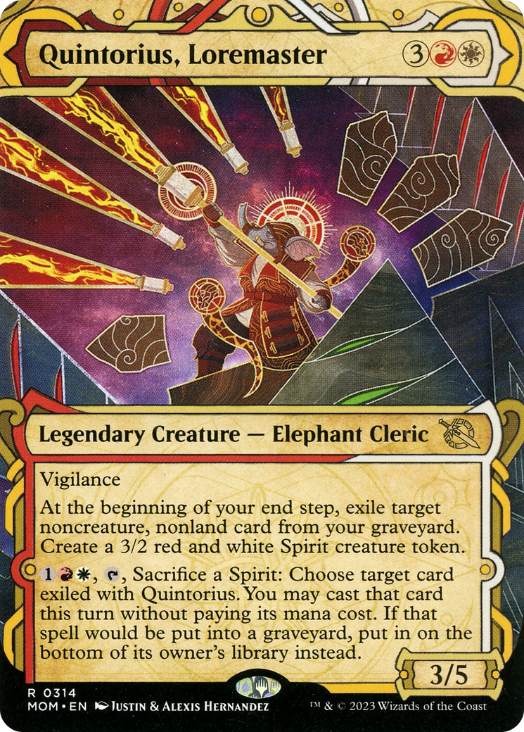 Image of Quintorius, Loremaster (Showcase) (MOM-314) - March of the Machine: (Showcase) (Borderless) Foil
