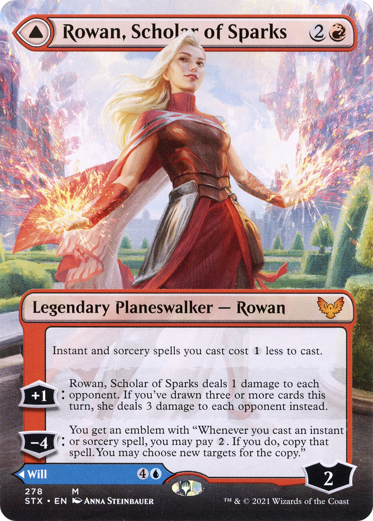 Image of Rowan, Scholar of Sparks (Borderless) (STX-278) - Strixhaven: School of Mages (Borderless) Foil