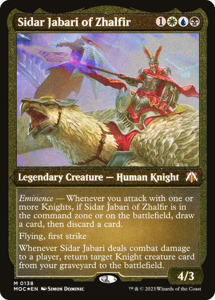 Image of Sidar Jabari of Zhalfir (MOC-138) - March of the Machine Commander Etched Foil