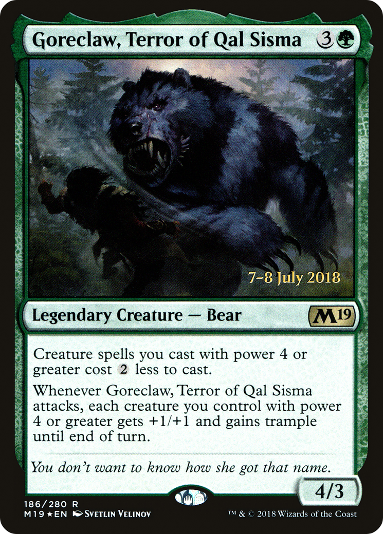 Image of Goreclaw, Terror of Qal Sisma (PRE-186) - Core Set 2019 Promos Foil