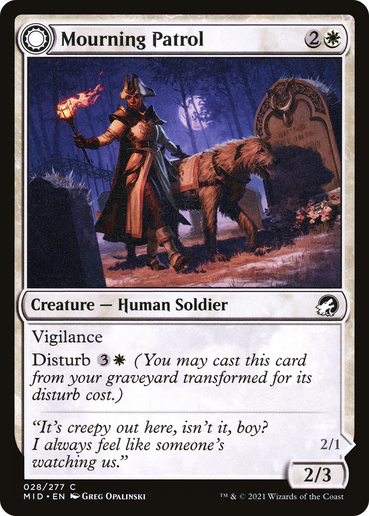 Image of Mourning Patrol (MID-028) - Innistrad: Midnight Hunt: (Double Faced Transform) Foil