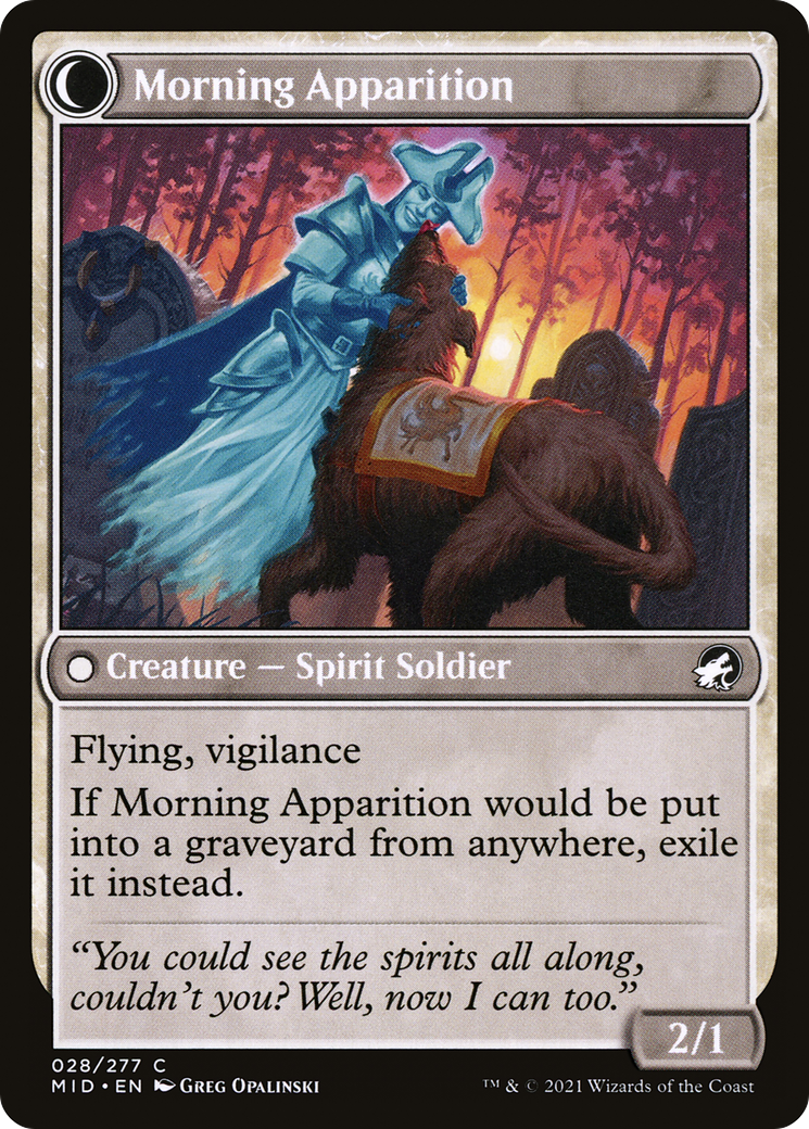 Image of Mourning Patrol (MID-028) - Innistrad: Midnight Hunt: (Double Faced Transform)