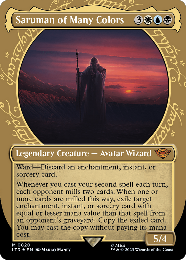 Image of Saruman of Many Colors (Showcase) (Surge Foil) (LTR-820) - The Lord of the Rings: Tales of Middle-earth: (Showcase) (Borderless) Foil