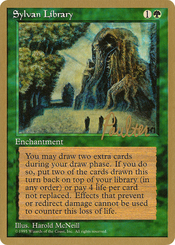 Image of Sylvan Library - 1996 Preston Poulter (4ED) (WCD-) - Pro Tour Collector Set