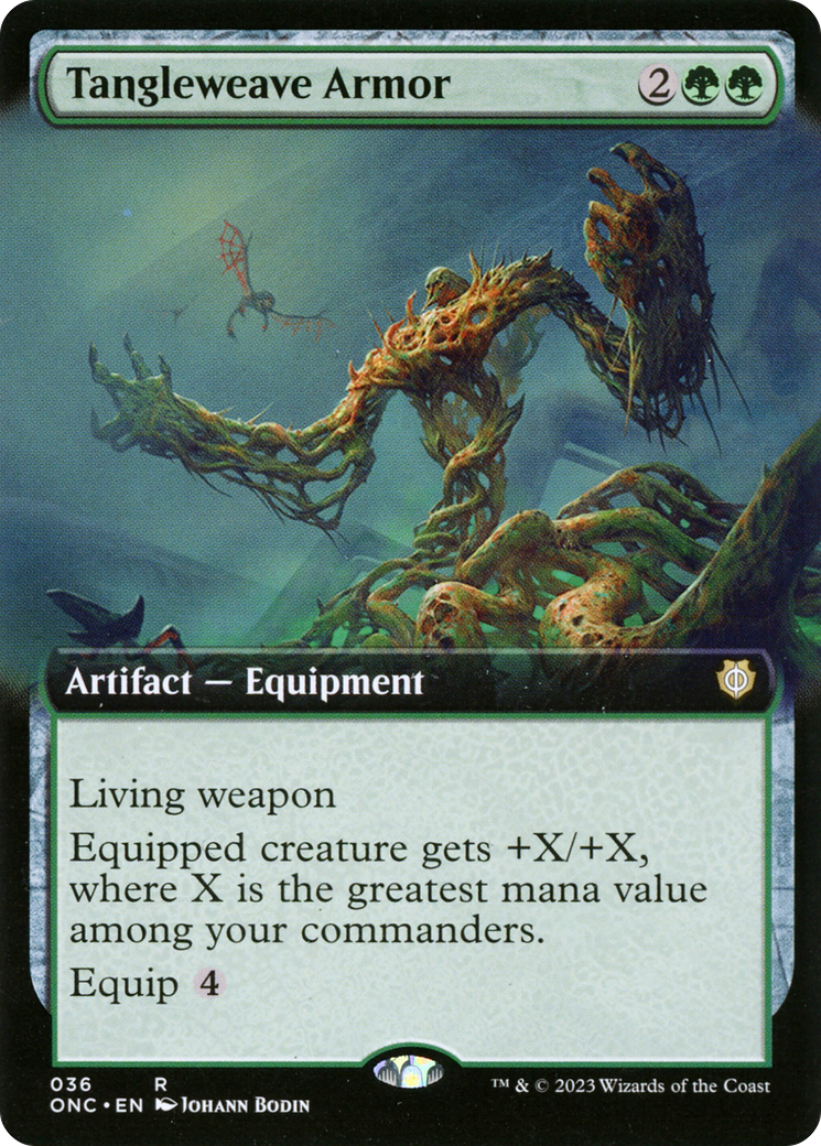 Image of Tangleweave Armor (Extended Art) (ONC-036) - Phyrexia: All Will Be One Commander: (Extended Art)