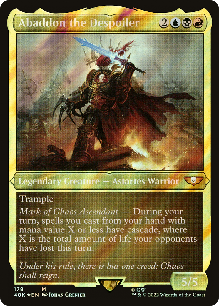 Image of Abaddon the Despoiler (Display Commander) (Surge Foil) - Thick Stock (40K-178) - Warhammer 40,000 Commander Foil