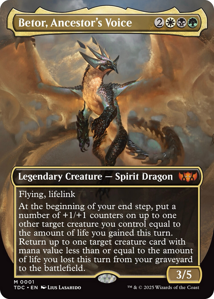 Image of Betor, Ancestor's Voice (Borderless) (TDC-001) - Commander: Tarkir: Dragonstorm (Borderless) Foil